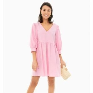 Pomander Place Pink Puff Sleeve Mini Dress